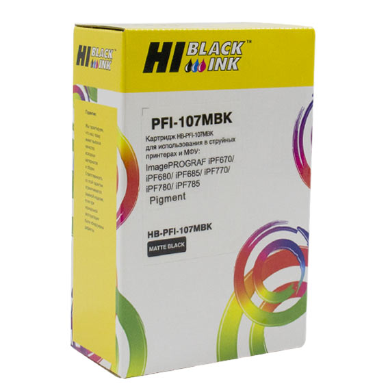 Картридж Hi-Black (PFI-107MBK) для Canon iPF680/685/780/785, MBK