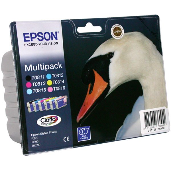 Картридж (комплект) Epson Stylus R270/RX590/T50 (O) T08174A/C13T11174A10, C,M,Y,BK,LM,LC