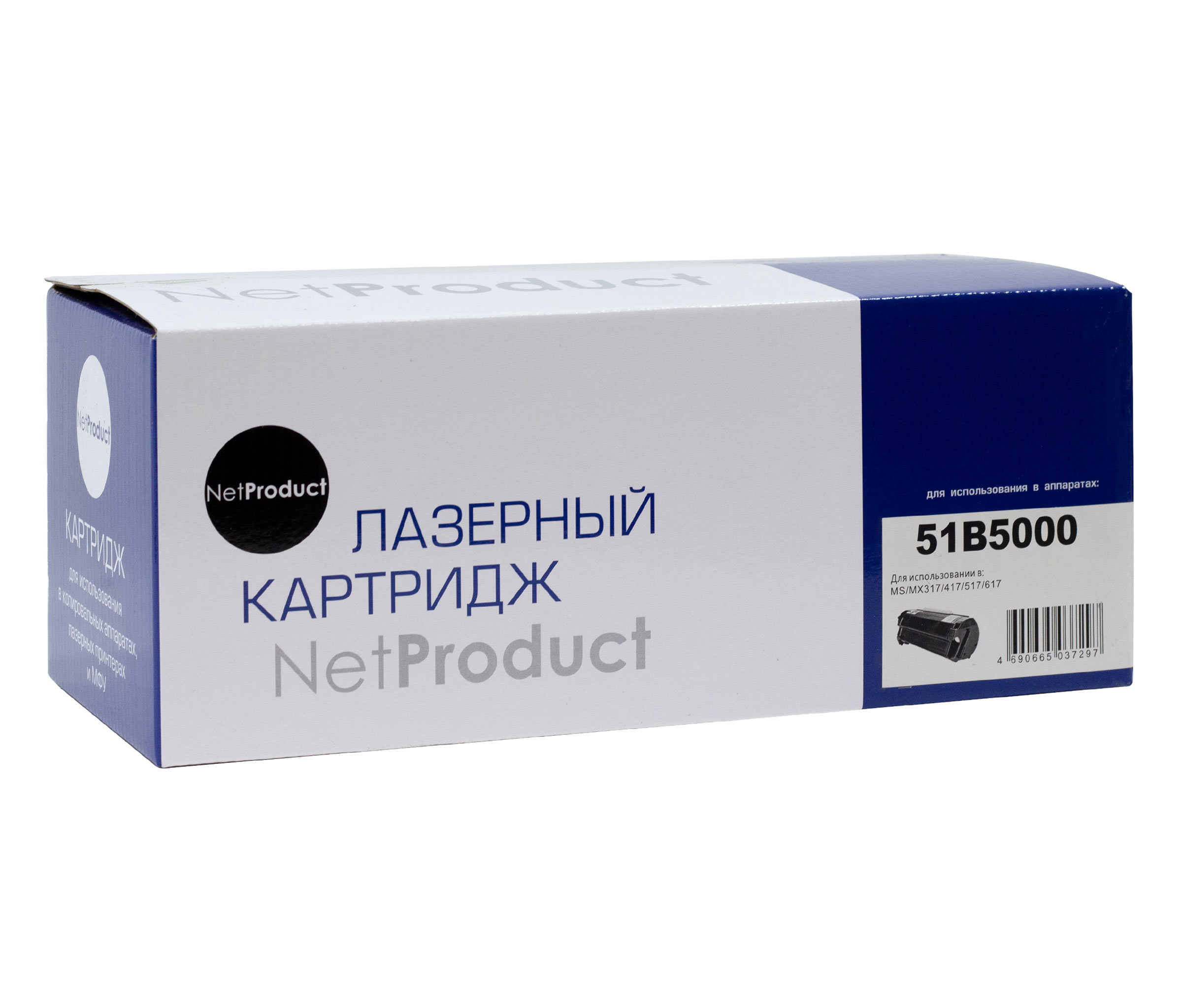 Тонер-картридж NetProduct (N-51B5000) для Lexmark MS/MX317/417/517/617, 2,5K