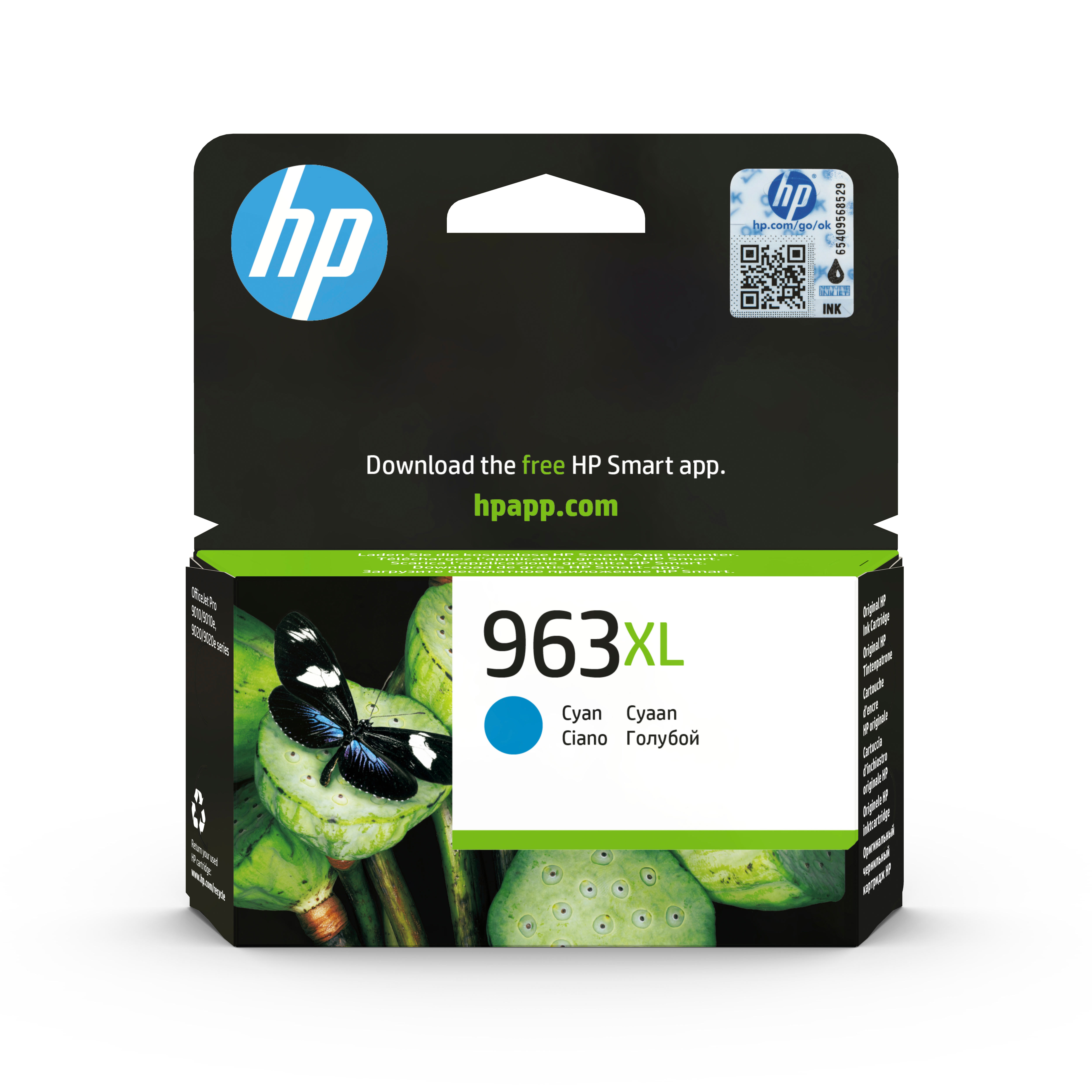 Картридж 963XL для HP OfficeJet Pro 901x/902x/HP, 1,6К (О) голубой 3JA27AE