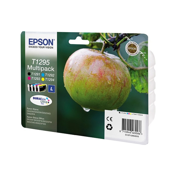 Комплект картриджей Epson Stylus SX230/235W/SX420W/SX425W (О) C13T12954010/12, BK,C,M,Y