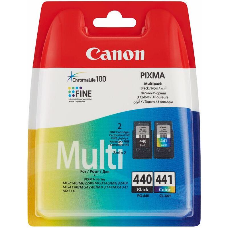 Картридж струйный Canon PG-440/CL-441 для Canon MG2140/MG3140, 180стр  чёрный+цвет 5219B005