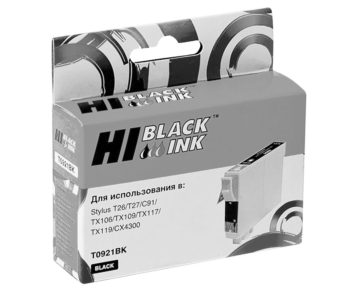 Картридж Hi-Black (HB-T0921) для Epson Stylus C91/CX4300/T26/TX106/109, Bk, П/У
