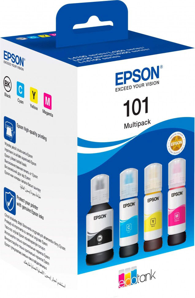 Чернила Epson EcoTank L4150/4160/L6160/L6170/L6190  4 цвета мультипак C13T03V64A